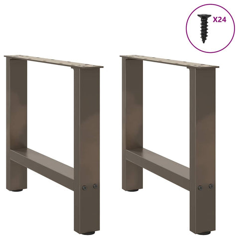 vidaXL Coffee Table Legs Natural Steel 2 pcs 60x(42-43) cm Steel