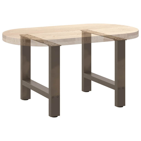 vidaXL Coffee Table Legs Natural Steel 2 pcs 60x(42-43) cm Steel
