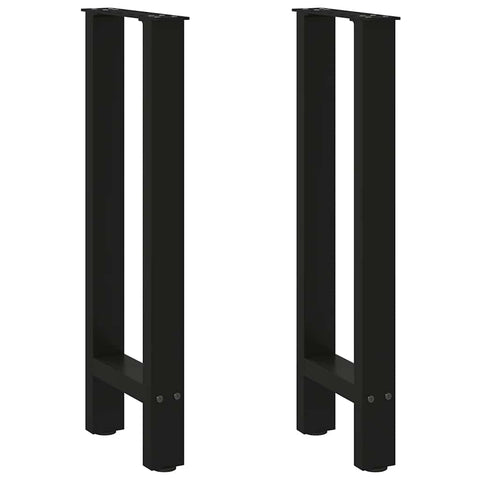 vidaXL Console Table Legs Black 2 pcs 28x(72-73) cm Steel
