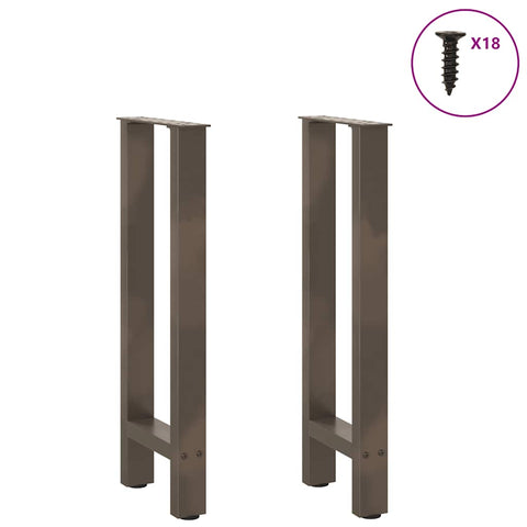 vidaXL Console Table Legs Natural Steel 2 pcs 28x(72-73) cm Steel
