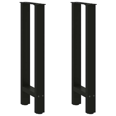 vidaXL Console Table Legs Black 2 pcs 38x(72-73) cm Steel