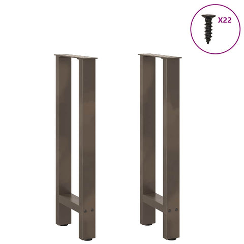 vidaXL Console Table Legs Natural Steel 2 pcs 38x(72-73) cm Steel