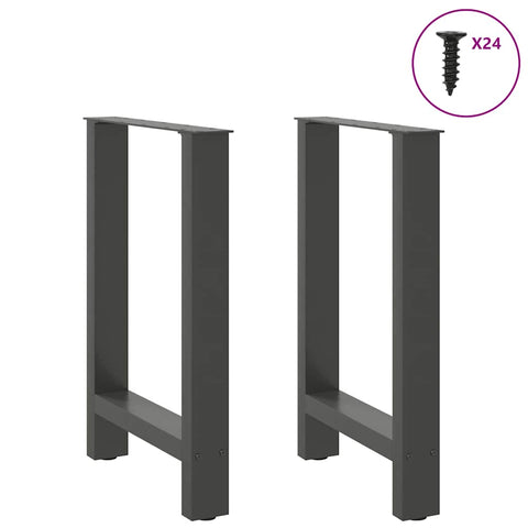 vidaXL Dining Table Legs Anthracite 2 pcs 50x(72-73) cm Steel