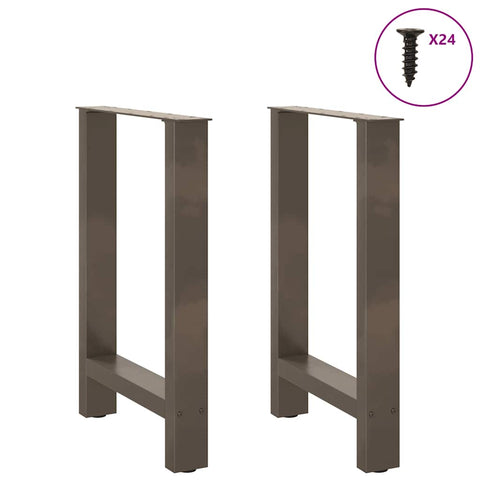 vidaXL Coffee Table Legs Natural Steel 2 pcs 60x(72-73) cm Steel