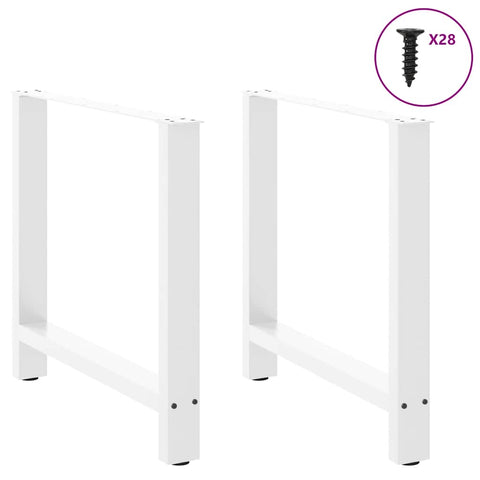 vidaXL Dining Table Legs White 2 pcs 70x(72-73) cm Steel