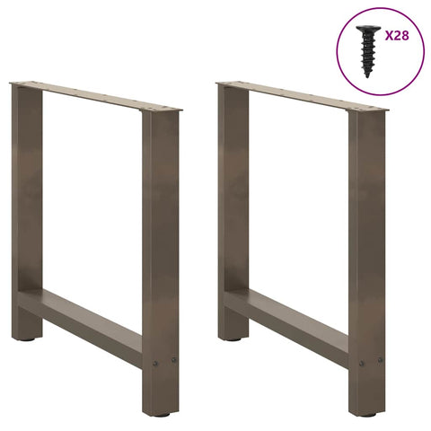 vidaXL Coffee Table Legs Natural Steel 2 pcs 70x(72-73) cm Steel