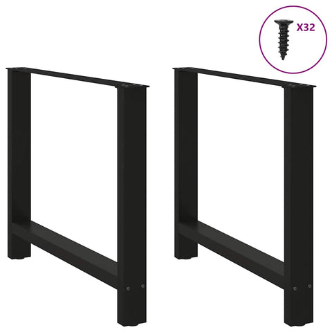 vidaXL Coffee Table Legs Black 2 pcs 90x(72-73) cm Steel