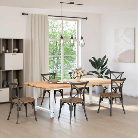 vidaXL Dining Table Legs White 2 pcs 90x(72-73) cm Steel