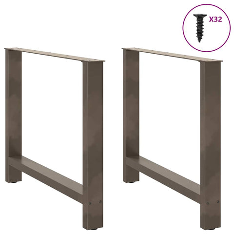 vidaXL Coffee Table Legs Natural Steel 2 pcs 90x(72-73) cm Steel