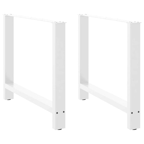vidaXL Dining Table Legs White 2 pcs 100x(72-73) cm Steel
