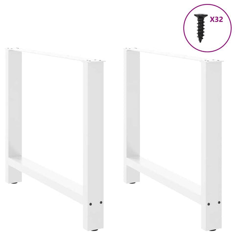 vidaXL Dining Table Legs White 2 pcs 100x(72-73) cm Steel