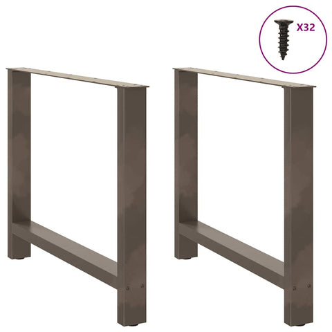 vidaXL Coffee Table Legs Natural Steel 2 pcs 100x(72-73) cm Steel