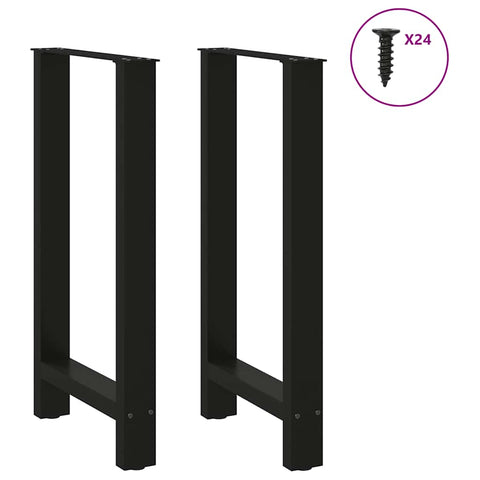 vidaXL Bar Table Legs Black 2 pcs 50x(90-91) cm Steel