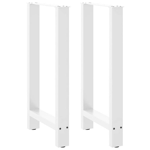 vidaXL Bar Table Legs White 2 pcs 50x(90-91) cm Steel