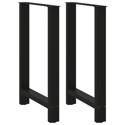 vidaXL Bar Table Legs Black 2 pcs 60x(90-91) cm Steel