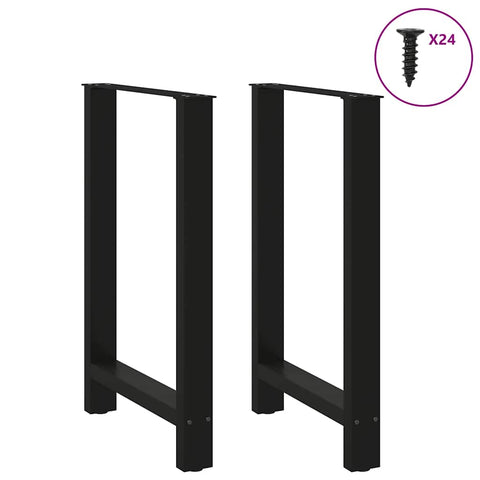 vidaXL Bar Table Legs Black 2 pcs 60x(90-91) cm Steel