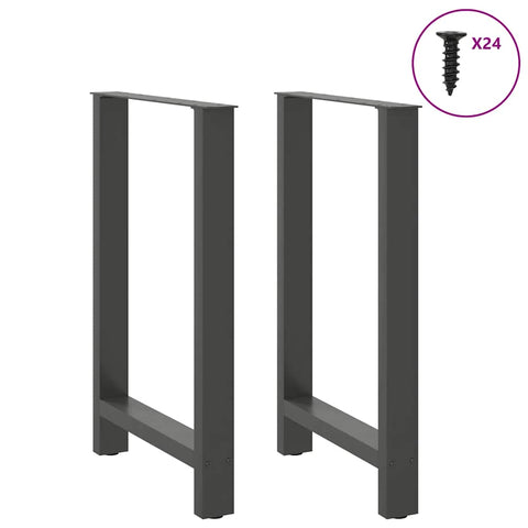 vidaXL Bar Table Legs Anthracite 2 pcs 60x(90-91) cm Steel