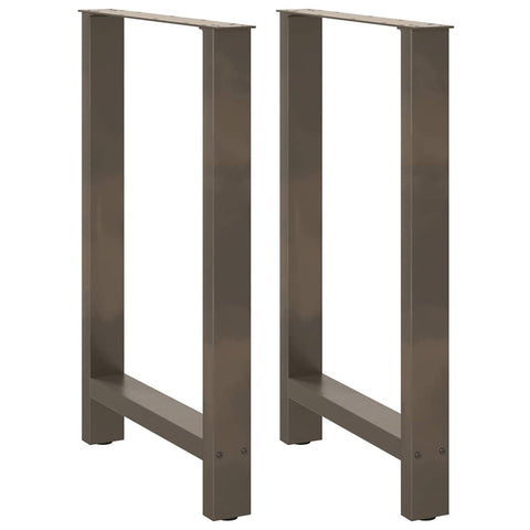 vidaXL Bar Table Legs Natural Steel 2 pcs 60x(90-91) cm Steel