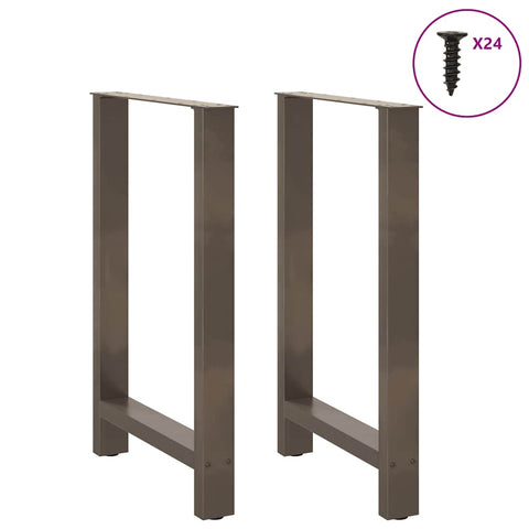 vidaXL Bar Table Legs Natural Steel 2 pcs 60x(90-91) cm Steel