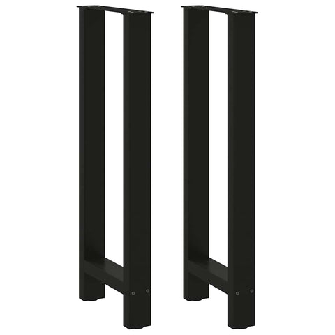 vidaXL Bar Table Legs Black 2 pcs 40x(100-101) cm Steel