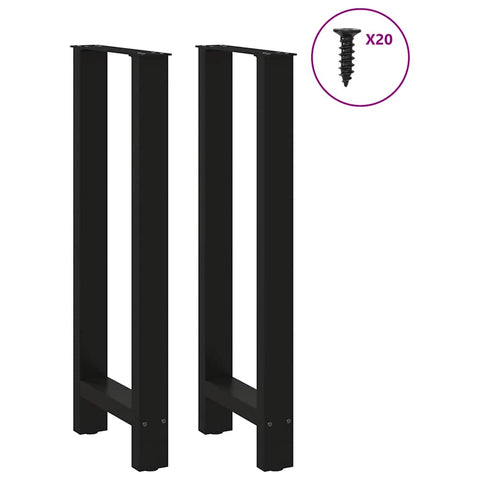 vidaXL Bar Table Legs Black 2 pcs 40x(100-101) cm Steel