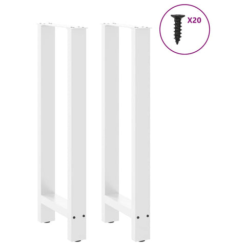 vidaXL Bar Table Legs White 2 pcs 40x(100-101) cm Steel