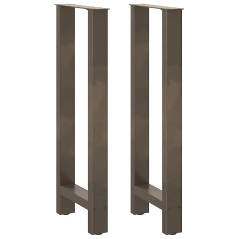 vidaXL Bar Table Legs Natural Steel 2 pcs 40x(100-101) cm Steel