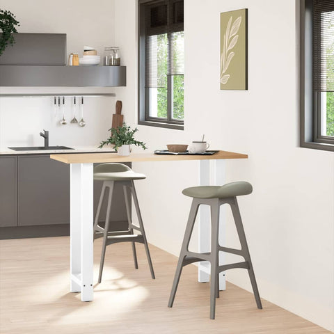 vidaXL Bar Table Legs White 2 pcs 50x(100-101) cm Steel