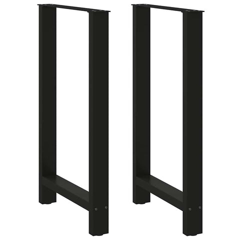 vidaXL Bar Table Legs Black 2 pcs 60x(100-101) cm Steel