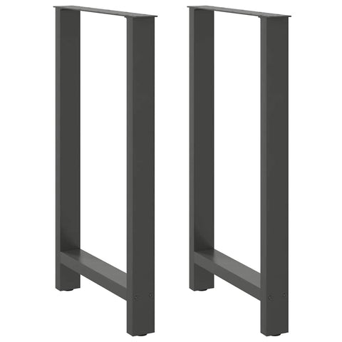 vidaXL Bar Table Legs Anthracite 2 pcs 60x(100-101) cm Steel