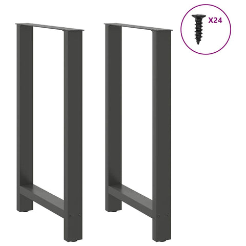 vidaXL Bar Table Legs Anthracite 2 pcs 60x(100-101) cm Steel