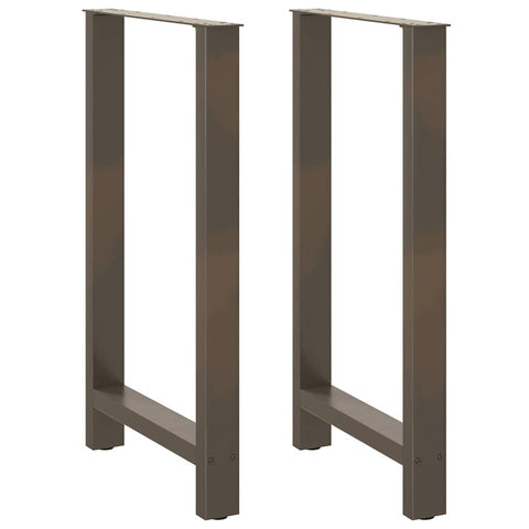 vidaXL Bar Table Legs Natural Steel 2 pcs 60x(100-101) cm Steel