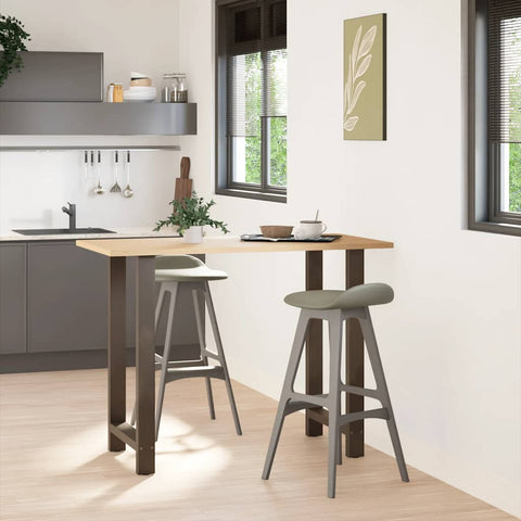 vidaXL Bar Table Legs Natural Steel 2 pcs 60x(100-101) cm Steel