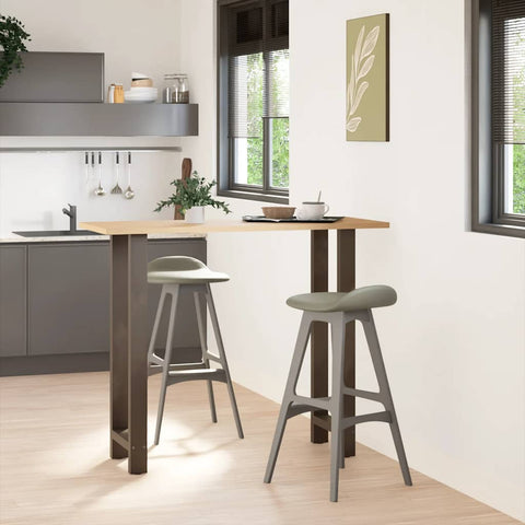 vidaXL Bar Table Legs Natural Steel 2 pcs 40x(110-111) cm Steel