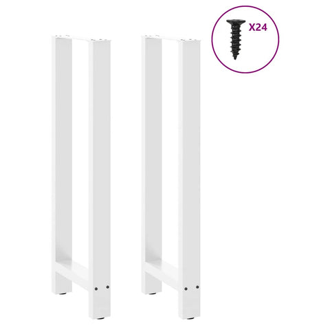 vidaXL Bar Table Legs White 2 pcs 50x(110-111) cm Steel