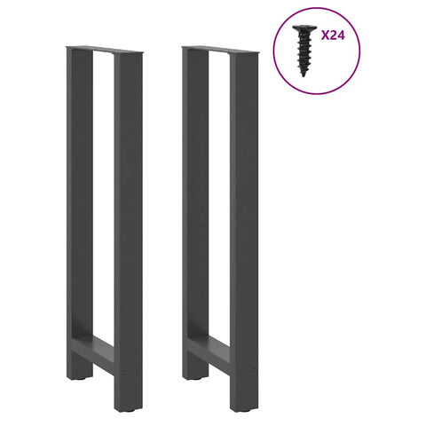 vidaXL Bar Table Legs Anthracite 2 pcs 50x(110-111) cm Steel