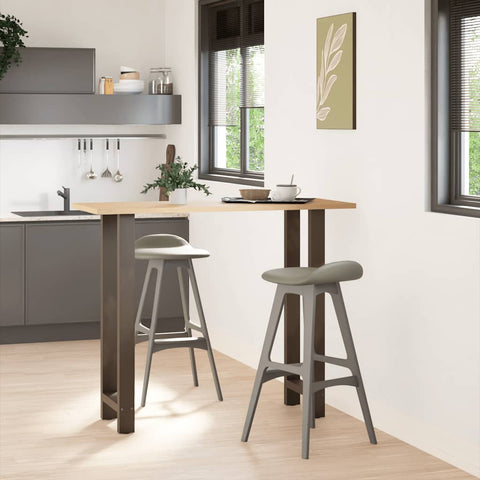 vidaXL Bar Table Legs Natural Steel 2 pcs 50x(110-111) cm Steel