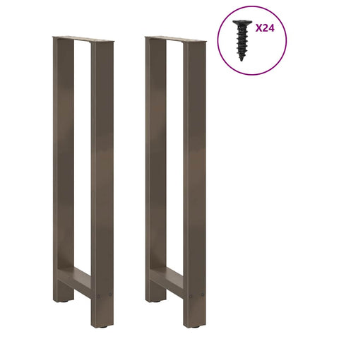 vidaXL Bar Table Legs Natural Steel 2 pcs 50x(110-111) cm Steel