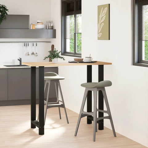 vidaXL Bar Table Legs Black 2 pcs 60x(110-111) cm Steel