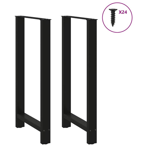 vidaXL Bar Table Legs Black 2 pcs 60x(110-111) cm Steel