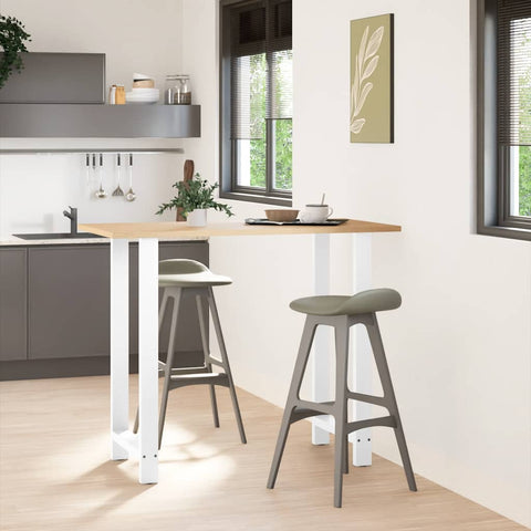 vidaXL Bar Table Legs White 2 pcs 60x(110-111) cm Steel