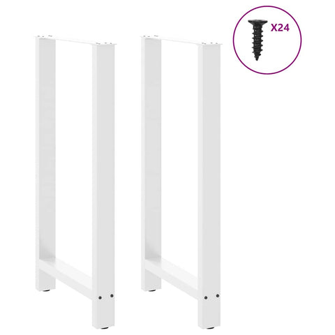 vidaXL Bar Table Legs White 2 pcs 60x(110-111) cm Steel