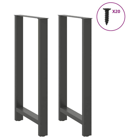 vidaXL Bar Table Legs Anthracite 2 pcs 60x(110-111) cm Steel