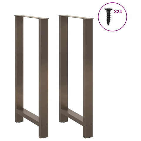 vidaXL Bar Table Legs Natural Steel 2 pcs 60x(110-111) cm Steel