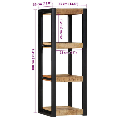 vidaXL Wall Shelf 35x35x100 cm Solid Rough Wood Mango