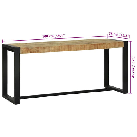 vidaXL Bench Brown 100 x 35 x 45 cm Solid Mango wood