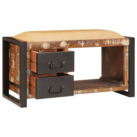 vidaXL Storage Bench Multicolour 80 x 35 x 40 cm Solid Reclaim wood