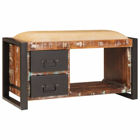 vidaXL Storage Bench Multicolour 80 x 35 x 40 cm Solid Reclaim wood