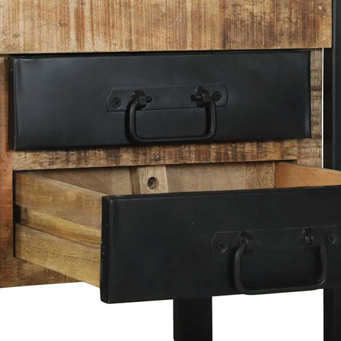 vidaXL End Table Brown 40 x 40 x 80 cm Solid rough mango wood