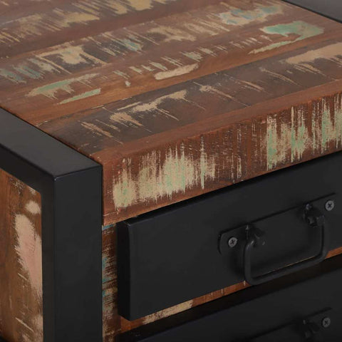 vidaXL End Table Multicolour 40 x 40 x 80 cm Solid Reclaimed Wood